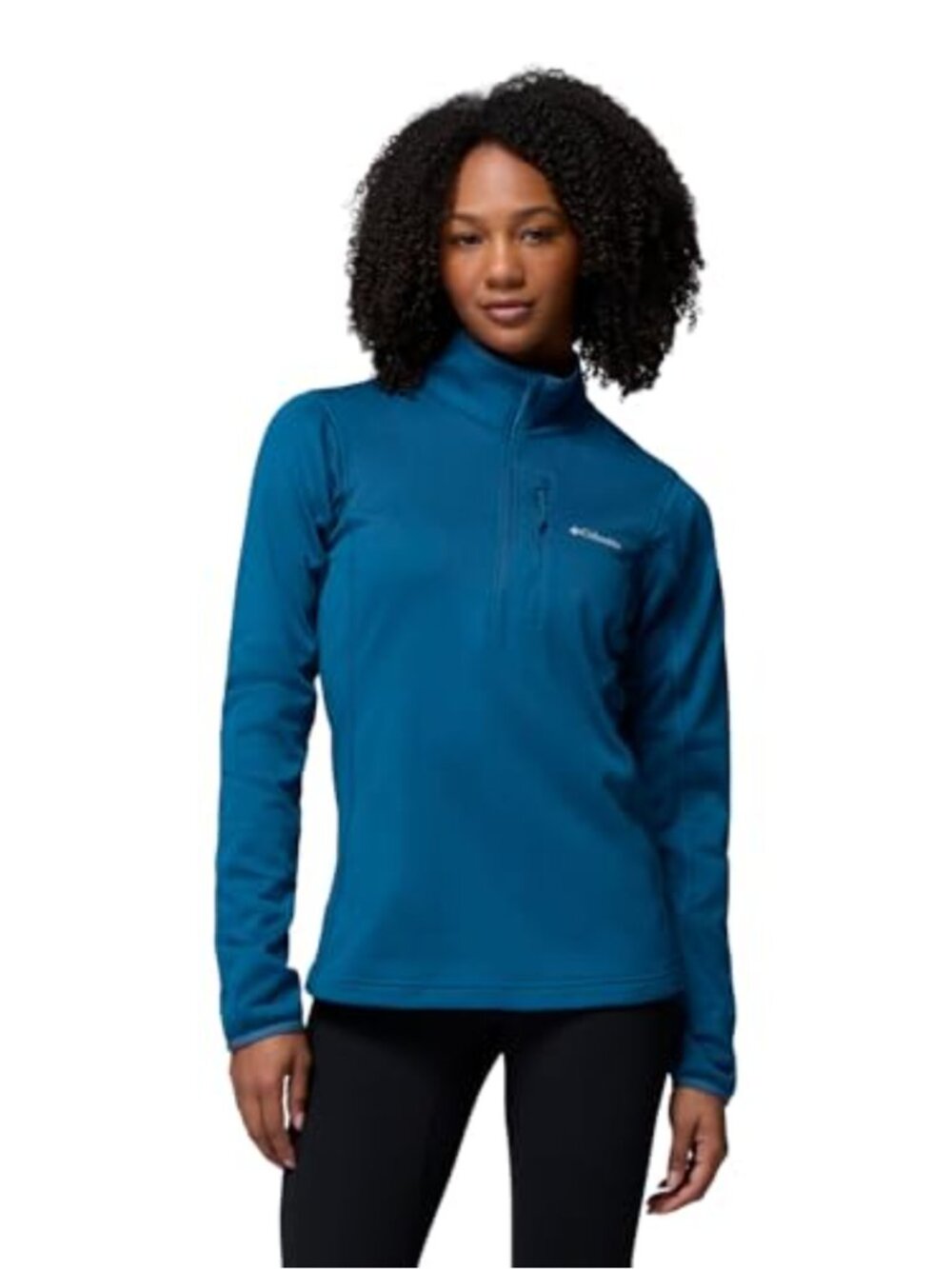 Womens Grid Fleece Half Zip Pullover Outdoor Hiking Jacket